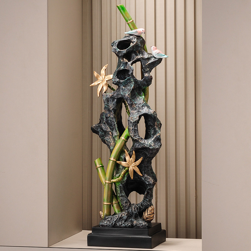 太湖石时来运转乔迁高玄关电视柜室装饰品竹子