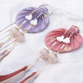 凝香记 月兔提灯古法手工汉服荷包织金腰圆流苏香囊香包配饰腰佩