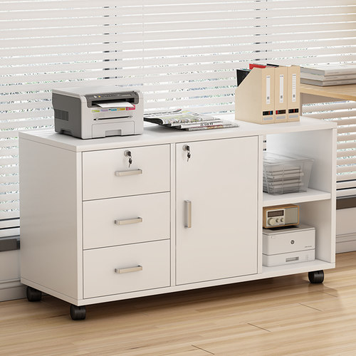 文件柜室置物柜带锁抽屉柜移动收纳柜带轮桌下矮柜储物柜