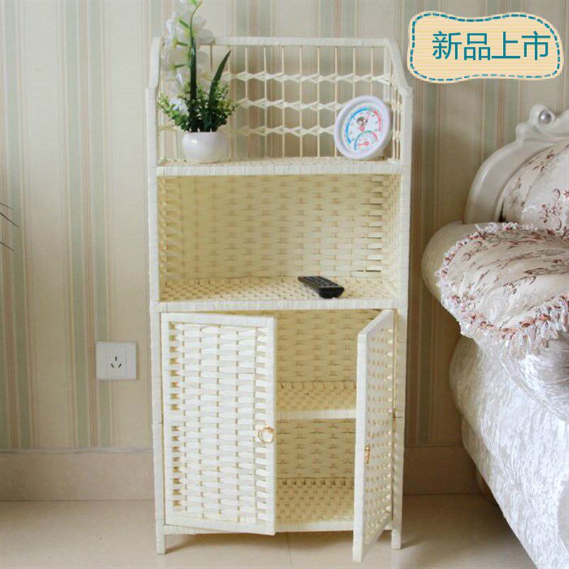 四层简易储物柜床头柜鞋柜宝宝玩具草藤编收纳柜玩具手工