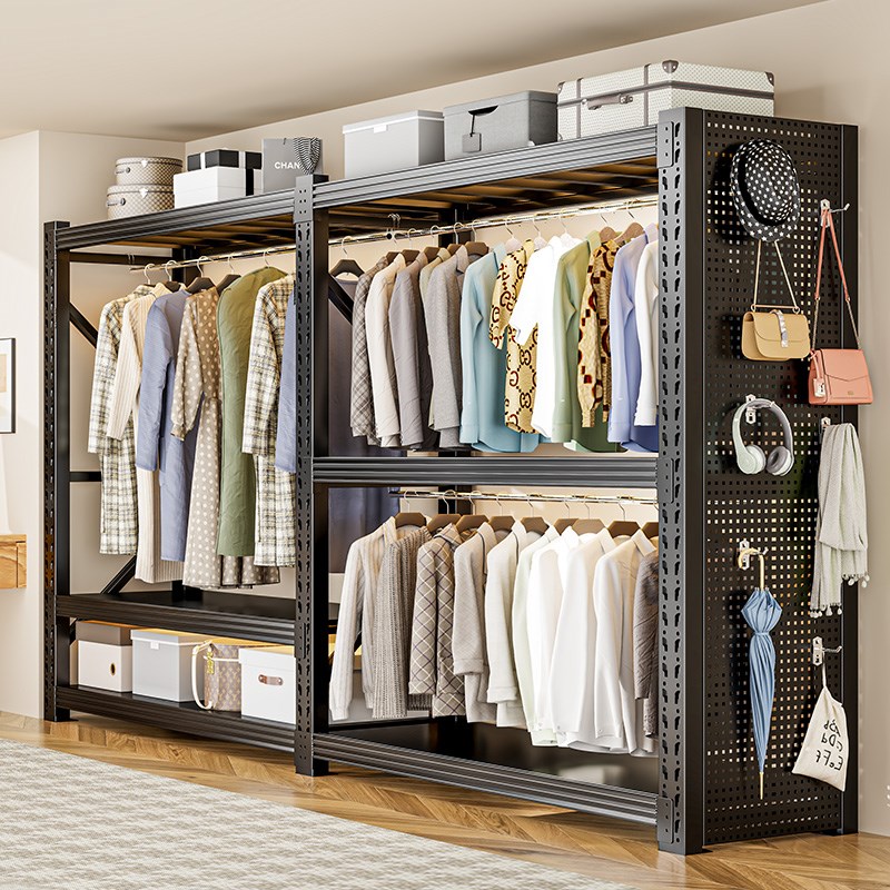 货架衣柜开放式衣架家用卧室衣橱钢制简易衣帽架出租房衣物收纳架