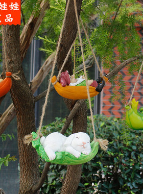 入户花园庭院树脂创意仿真动物户外装饰别墅阳台园艺景观树上挂件