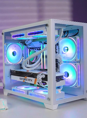 百盛V320初恋海景房电脑白色机箱台式主机m-atx侧透小机箱风扇itx