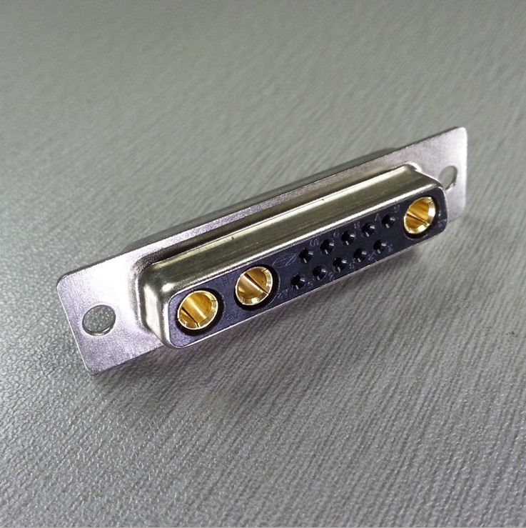 优联康DB13W3混合大电流D-SUB连接器 3大10小混装母头10A 20A 40A