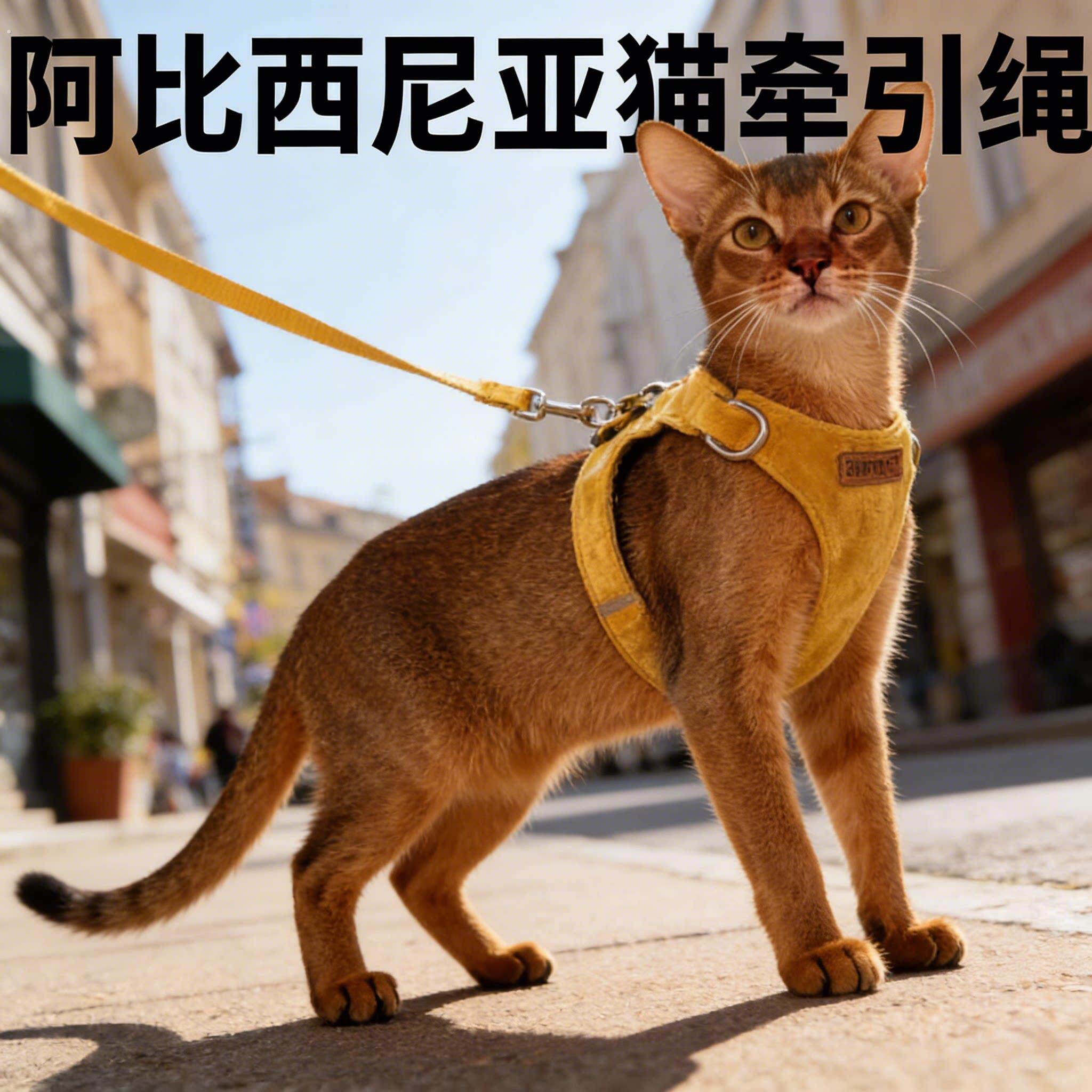 阿比西尼亚猫牵引绳防挣脱外出专用小猫咪出门绳子背心胸背可调节