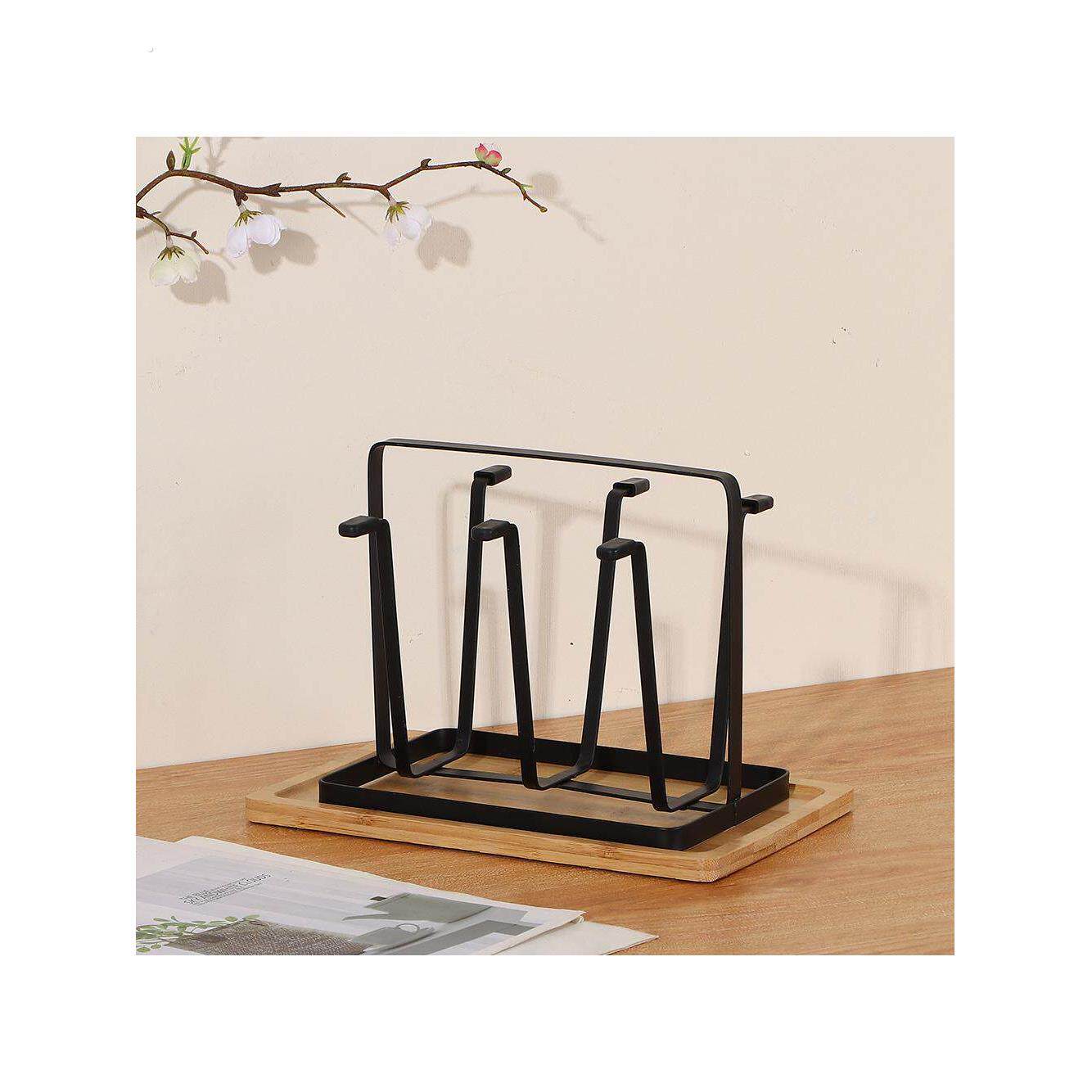 不锈钢杯子收纳置物架厨房台面马克玻璃杯茶杯倒挂沥水杯架