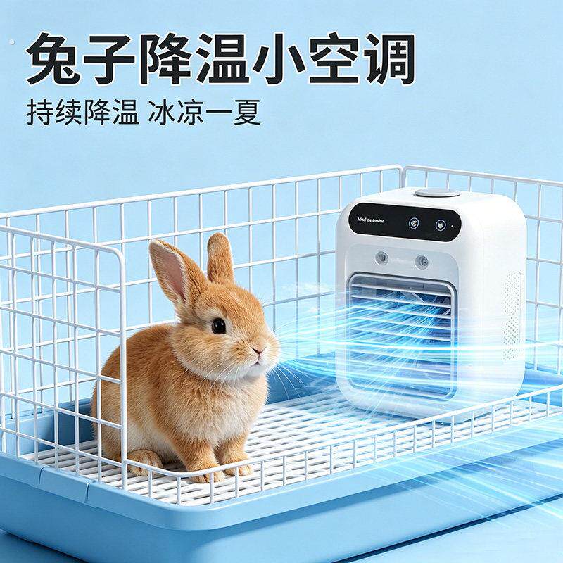 兔子降温小空调宠物兔笼内解暑防热神器制冷风扇冷风机夏季散热器