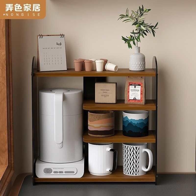 放水壶置物架家用桌上茶水吧放水杯架子桌面置物架亚克力餐桌多层