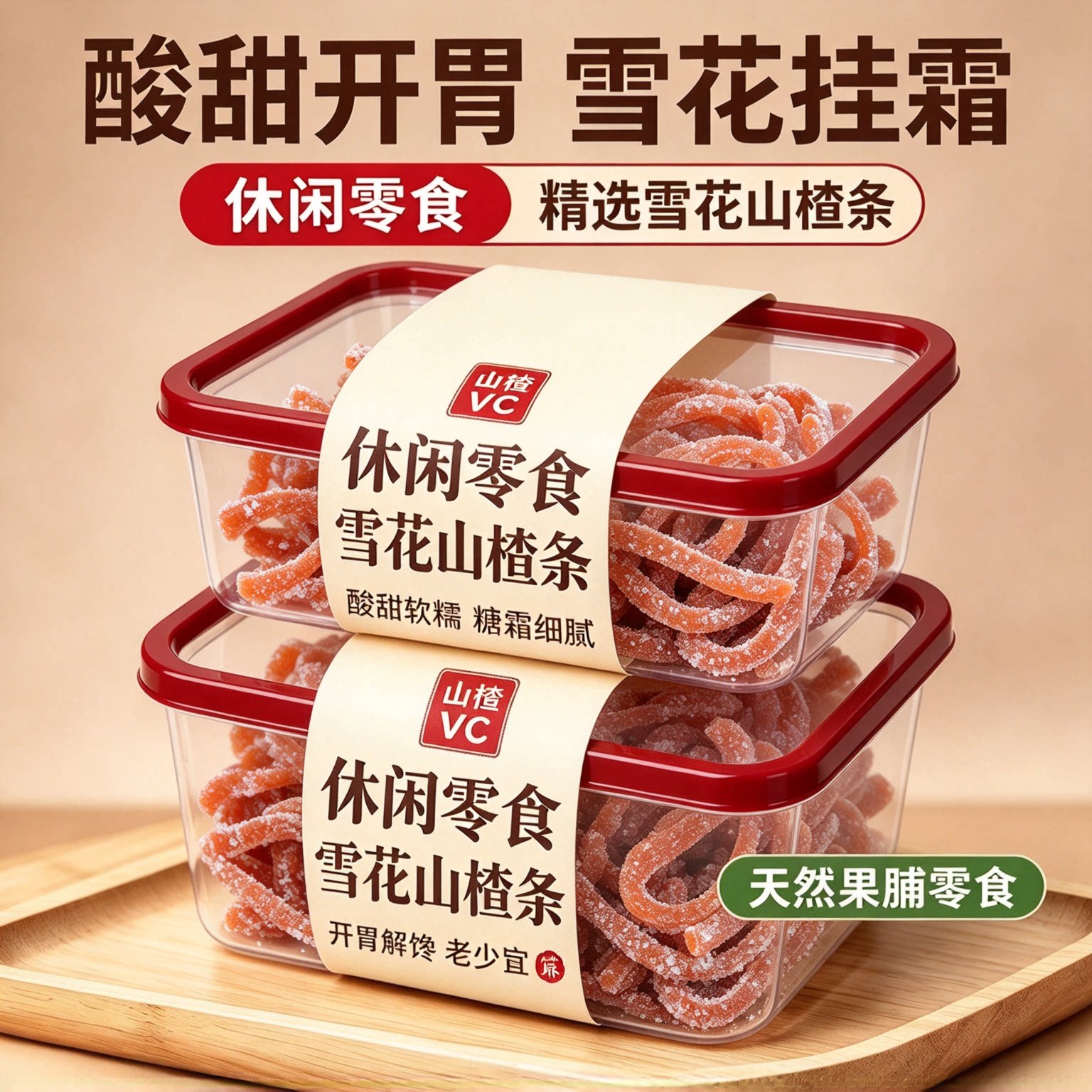 雪花山楂条山楂丝山东特产山楂雪花条山楂制品组合零食蜜饯