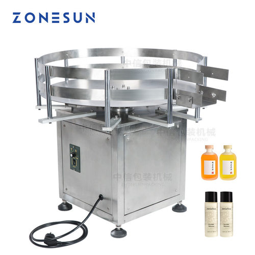 ZONESUN台式自动旋转圆瓶塑料瓶罐包装分拣转盘机 生产线收瓶机台