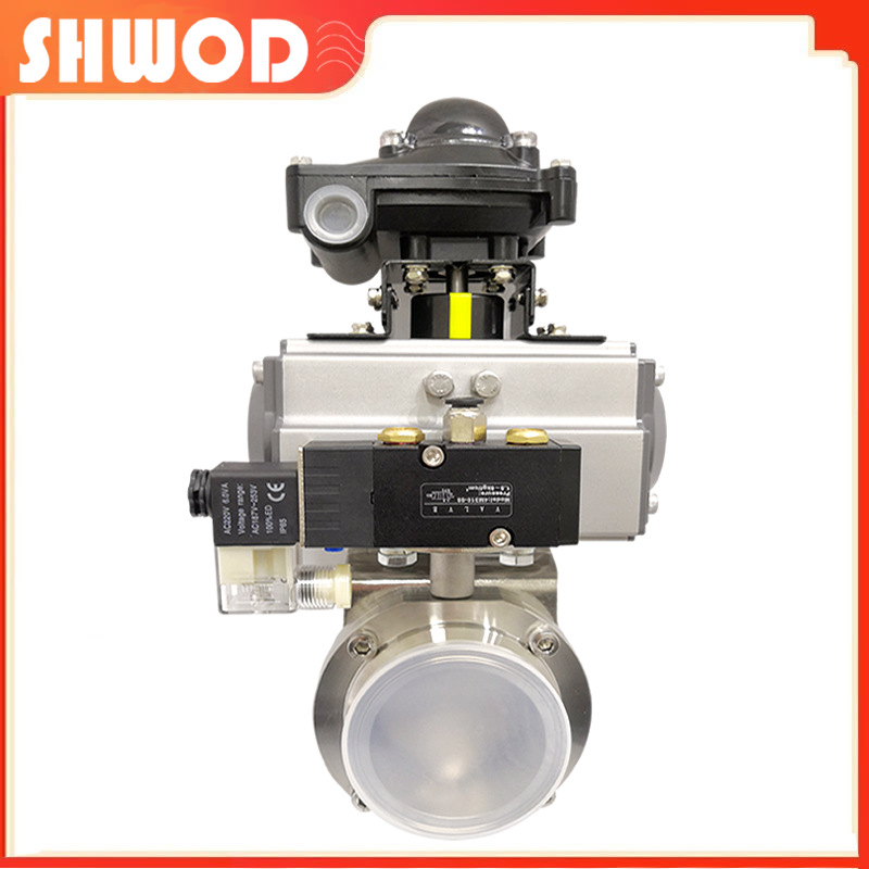 沃电国标D681X-16P气动卫生级蝶阀快装不锈钢气动蝶阀量大从优