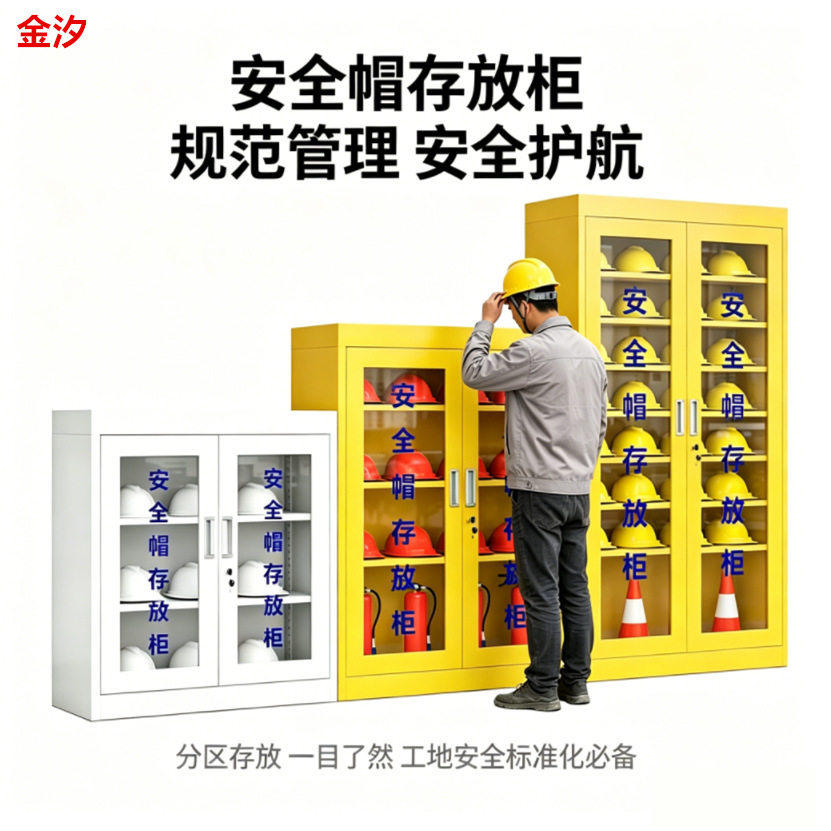 安全帽存放柜头盔摆放展示柜工地帽子放置收纳柜车间安全帽寄存柜图片