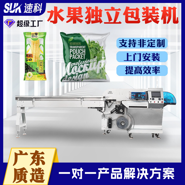 全自动水果蔬菜生鲜鱼类肉类包装机食品独立包装枕式多功能包装机