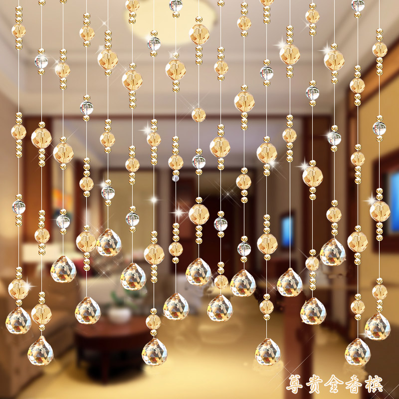 成品水晶珠链 隔断客厅餐厅过道 玄关珠帘拱形门帘半挂北欧装饰