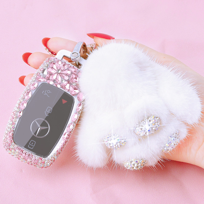 全包奔驰钥匙套新E300L C260L A200L C200L GLC GLA GLE包扣壳女