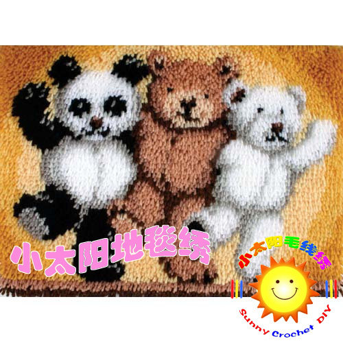 aa段段绣/毛线绣/地毯绣/绒绣/钩针绣 坐垫/挂毯 小伙伴 (2件包邮