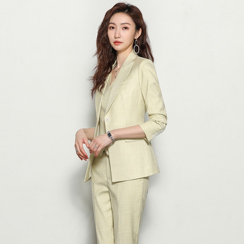 柒雁职业套装女2024春夏款时尚气质马甲小西装外套女正装工作服