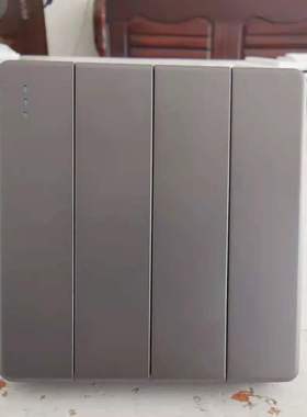 86型四位自复位回弹式开关 点动回位回弹弱电触发开关按钮灰色