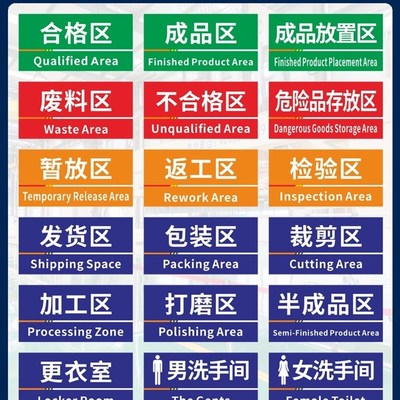 亚克力吊牌工厂生产车间仓库区域划分标识牌分区挂牌办公室指示牌