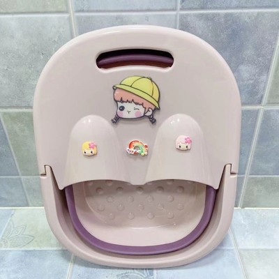 卡通可折叠塑料儿童泡脚桶可爱男宝宝按摩小号洗脚盆女孩家用宿舍