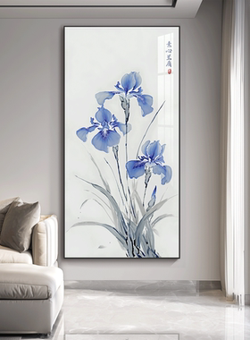 亿笔一画《素心兰质》简约现代入户玄关装饰画走廊过道挂画墙壁画