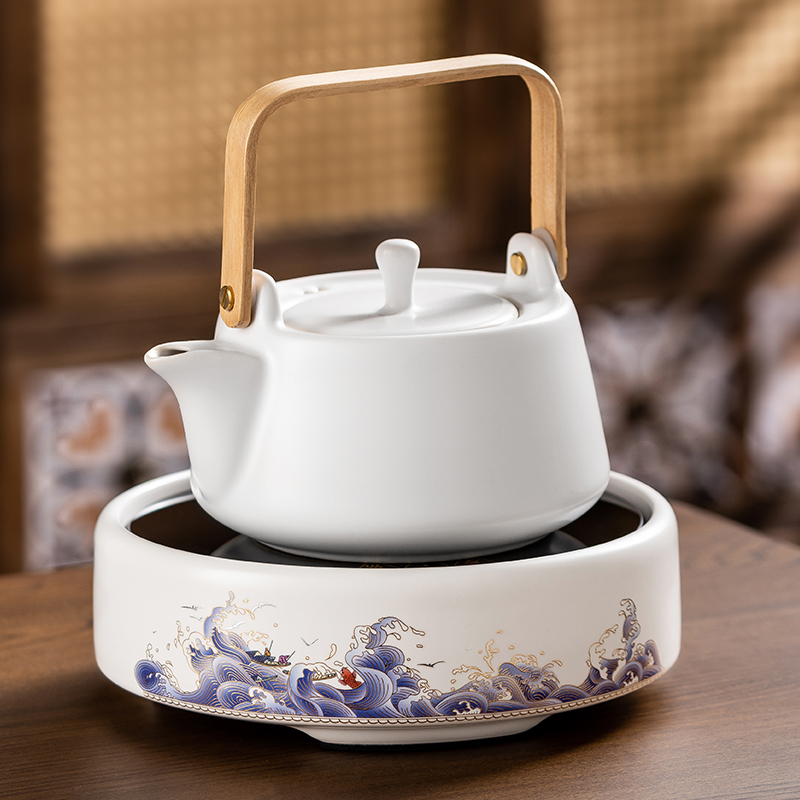 耐高温陶瓷煮茶壶提梁壶黑晶炉煮茶器套装家用养生烧水壶围炉煮茶