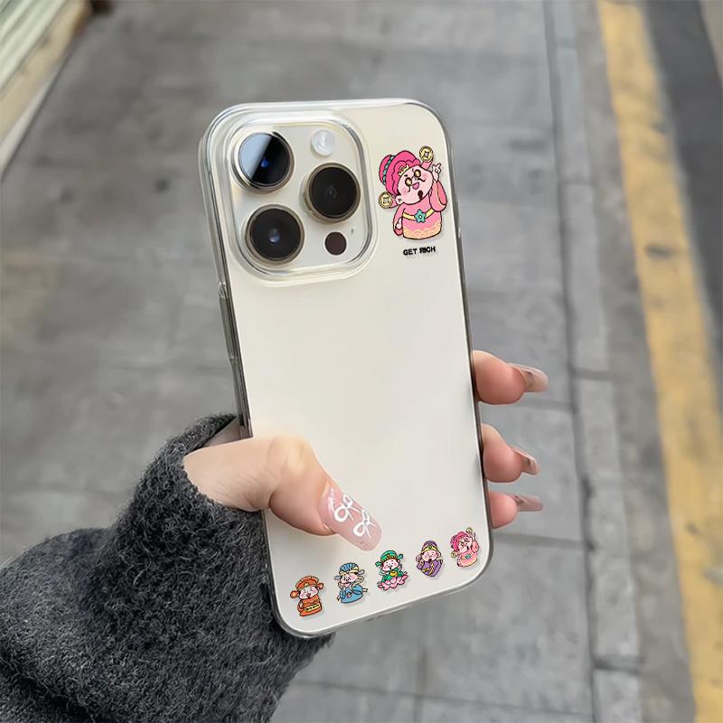 财神卡通适用于苹果17/16promax手机壳iPhone15华为mate70新款pura70荣耀200oppo小米15Pro高透vivoS19保护套