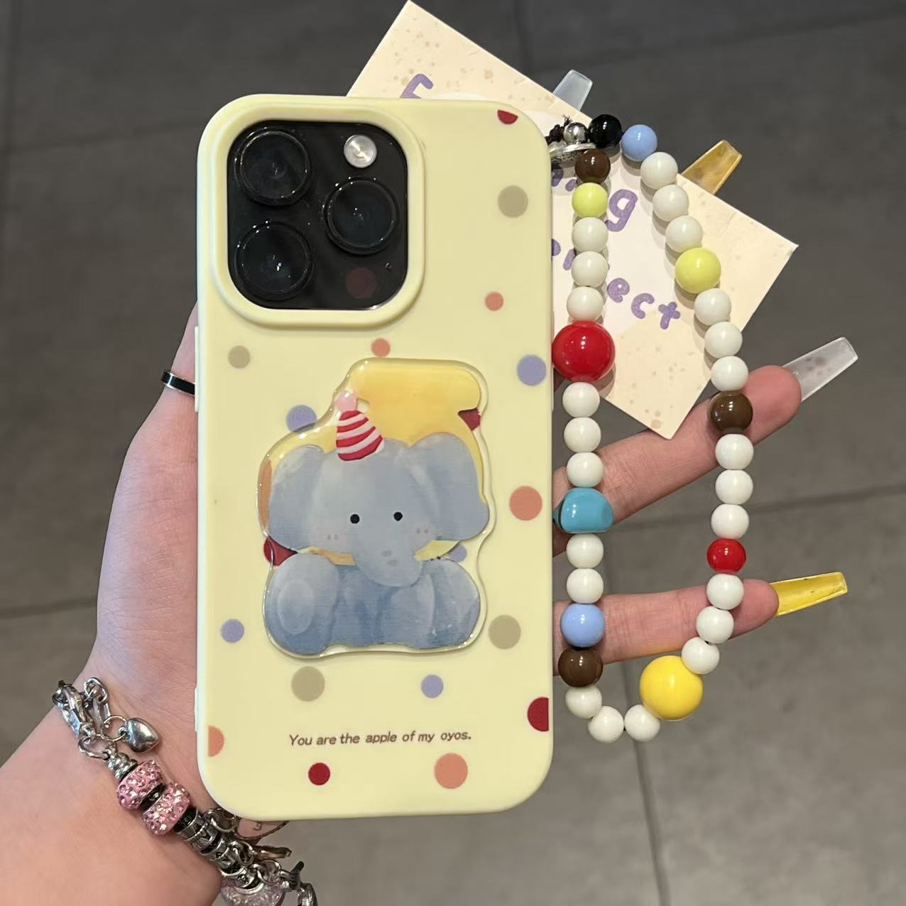 蓝小象贴片挂链适用于iPhone17promax/16手机壳苹果15pro/14/13糯米壳ip12promax华为Mate70小米15oppo软vivo