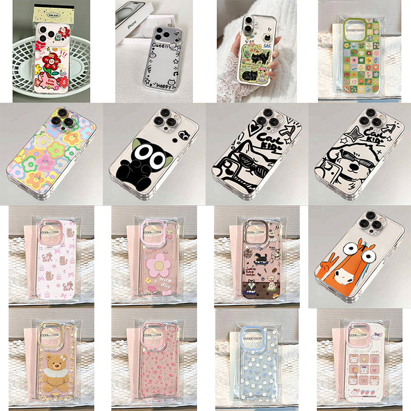 班港新款趣味卡通可爱苹果17/16promax手机壳iPhone15/14/13创意12pro透明11防摔14plus硅胶17air软套