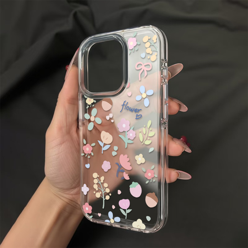 满屏橡果碎花适用于17苹果/华为/小米/vivo/oppo手机壳iPhone17AIR/16Plus/15Promax/14Pro高透透明Mate70套