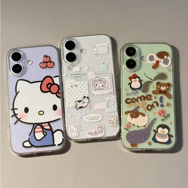 少女心可爱卡通适用于17苹果/华为/小米/vivo/oppo透明手机壳iPhone17promax/16/15/14创意mate70/pura70软套