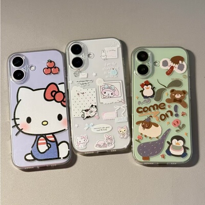 少女心可爱卡通适用于17苹果/华为/小米/vivo/oppo透明手机壳iPhone17promax/16/15/14创意mate70/pura70软套