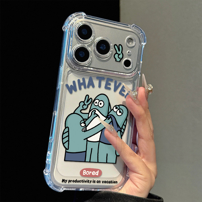 比耶比奇堡鱼适用17iPhone17promax/16plus/15pro手机壳苹果13气囊防摔壳17AIR新款12PROMAX11保护套14PROMAX