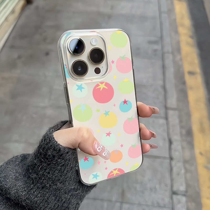 多彩小番茄适用于苹果/华为/小米/vivo/oppo手机壳iPhone17AIR/16Plus/15Promax/14Pro高透透明Mate70防摔
