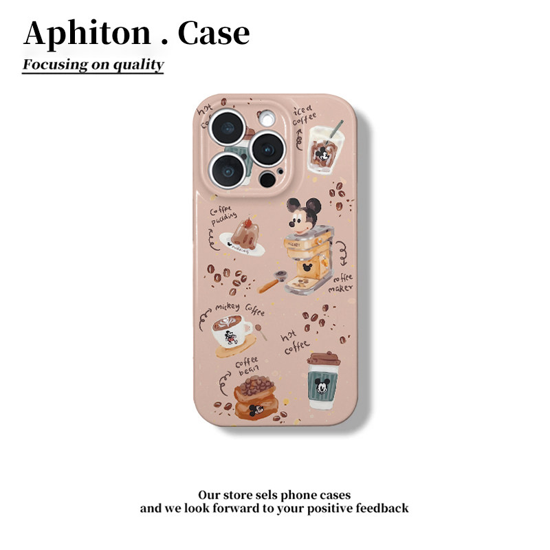 米奇咖啡机适用于苹果17/16promax手机壳iPhone14/15Plus菲林硬壳P60华为mate70荣耀300vivo小米15oppoReno13