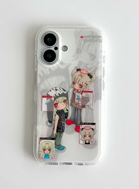 天使恶魔女孩适用于17苹果/华为/小米/vivo/oppo手机壳iPhone17Air/16Plus/15Pro/14白色imd小米15红米K80套