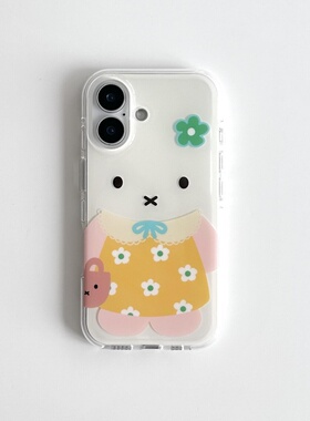花裙米菲兔适用iPhone17promax白色大孔IMD苹果16pro151413手机壳华为mate70vivo小米14红米k70oppo硬背软边