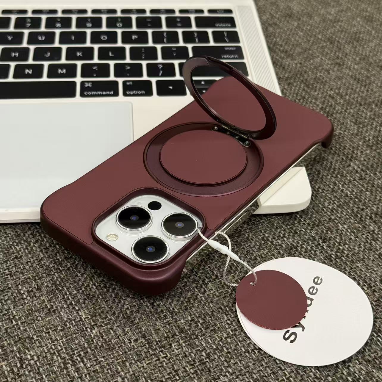 高贵金瑰红适用于17苹果17/16promax手机壳iPhone15PRO无边框贴皮支架13pro/12磁吸14promax防摔11卡通16Plus