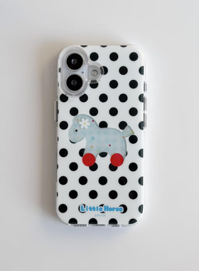 波点乖乖小马适用iPhone16promax白色大孔IMD苹果15/14/13防摔手机壳华为mate70vivo小米14红米k70oppo硬背软