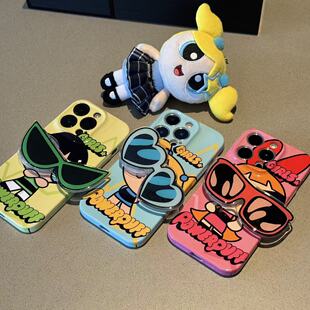 飞天女警墨镜支架适用苹果17/16promax手机壳iPhone15/14/13/12菲林硬壳P60华为mate70荣耀300vivo小米15oppo