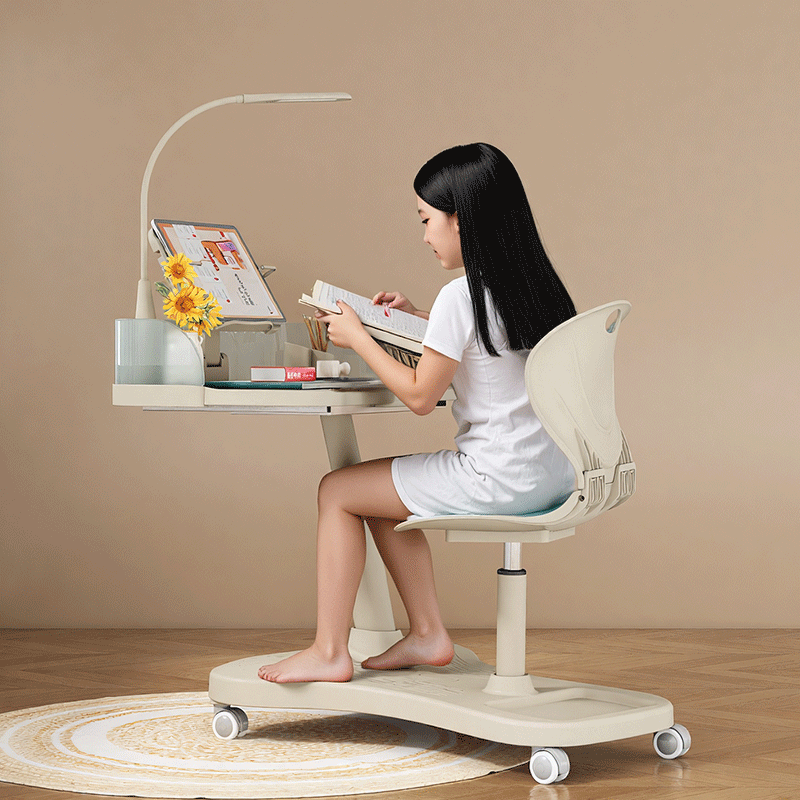 儿童家用一体式写字桌学习桌椅套装可升降移动课桌椅书桌学生护腰,住宅家具,儿童学习桌,淘宝优惠券,粉丝福利购,淘宝优惠卷