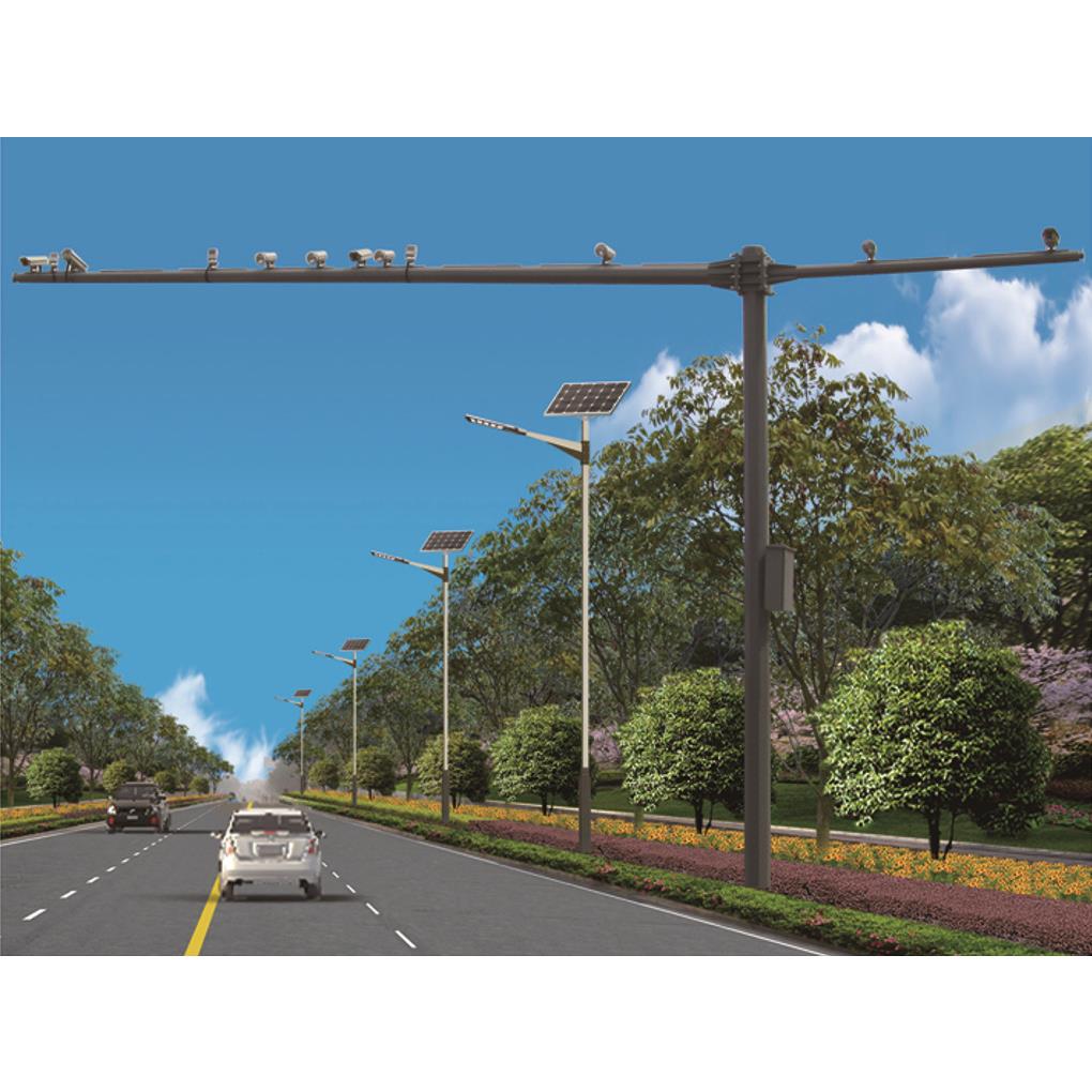 热镀锌锥形度8八棱角L型T形卡口监控电警立杆、信号红绿灯立杆