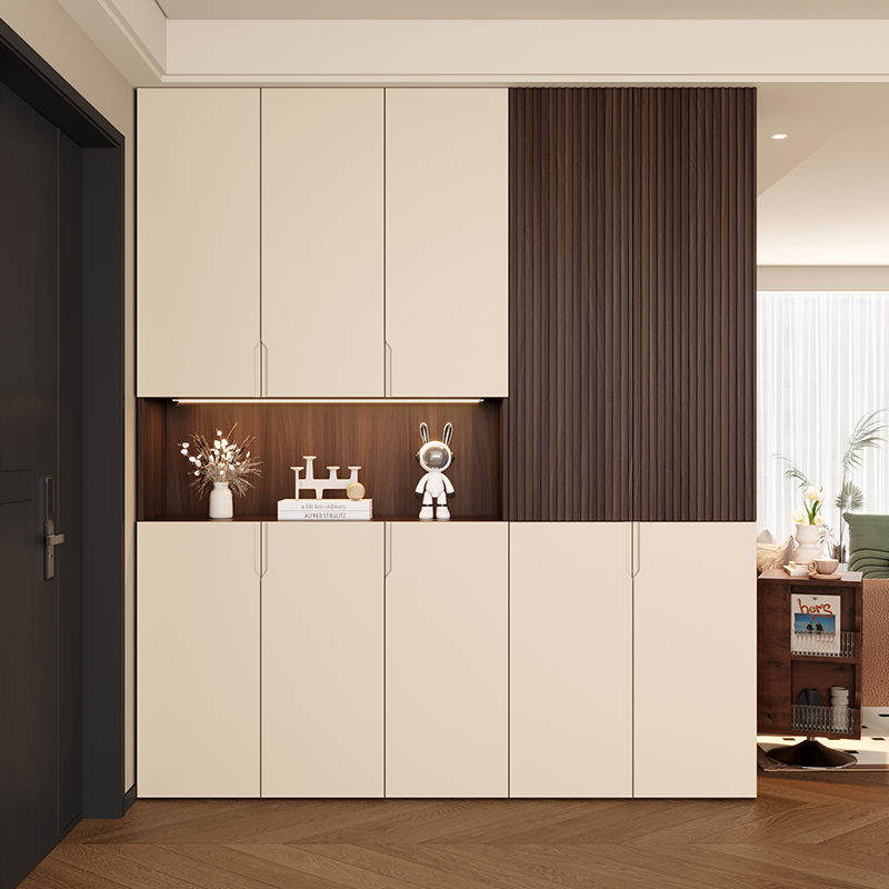 中式式家用门口中古风玄关柜入户到顶鞋柜一体隔断简约边柜储物柜