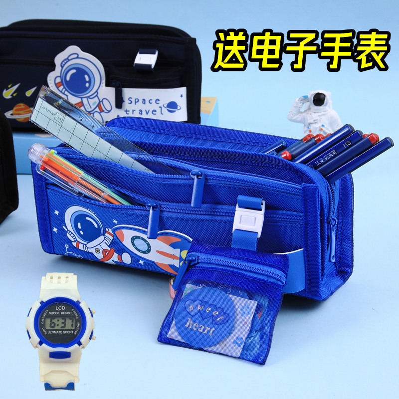 笔袋男孩子小学生一三年级大容量2022年新款流行笔盒男生简约宇航