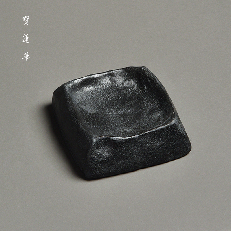 无形天然乌金石壶承 干泡石茶盘养壶托 原石茶台点心盘石托盘茶海