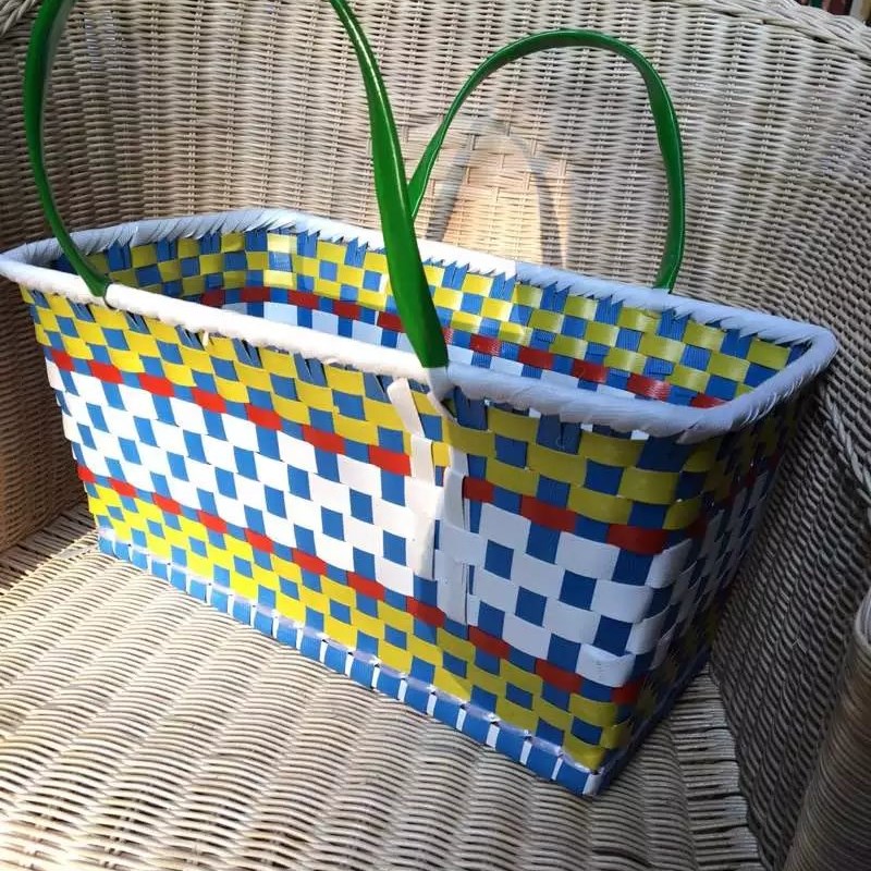 包邮大号塑料编织菜篮子手提篮购物篮收纳框洗澡篮宠物篮蔬菜篮