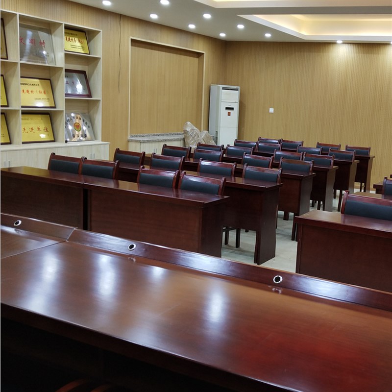 培训条桌主席台大条形组合会议党员木皮会议室油漆桌椅长小型双人