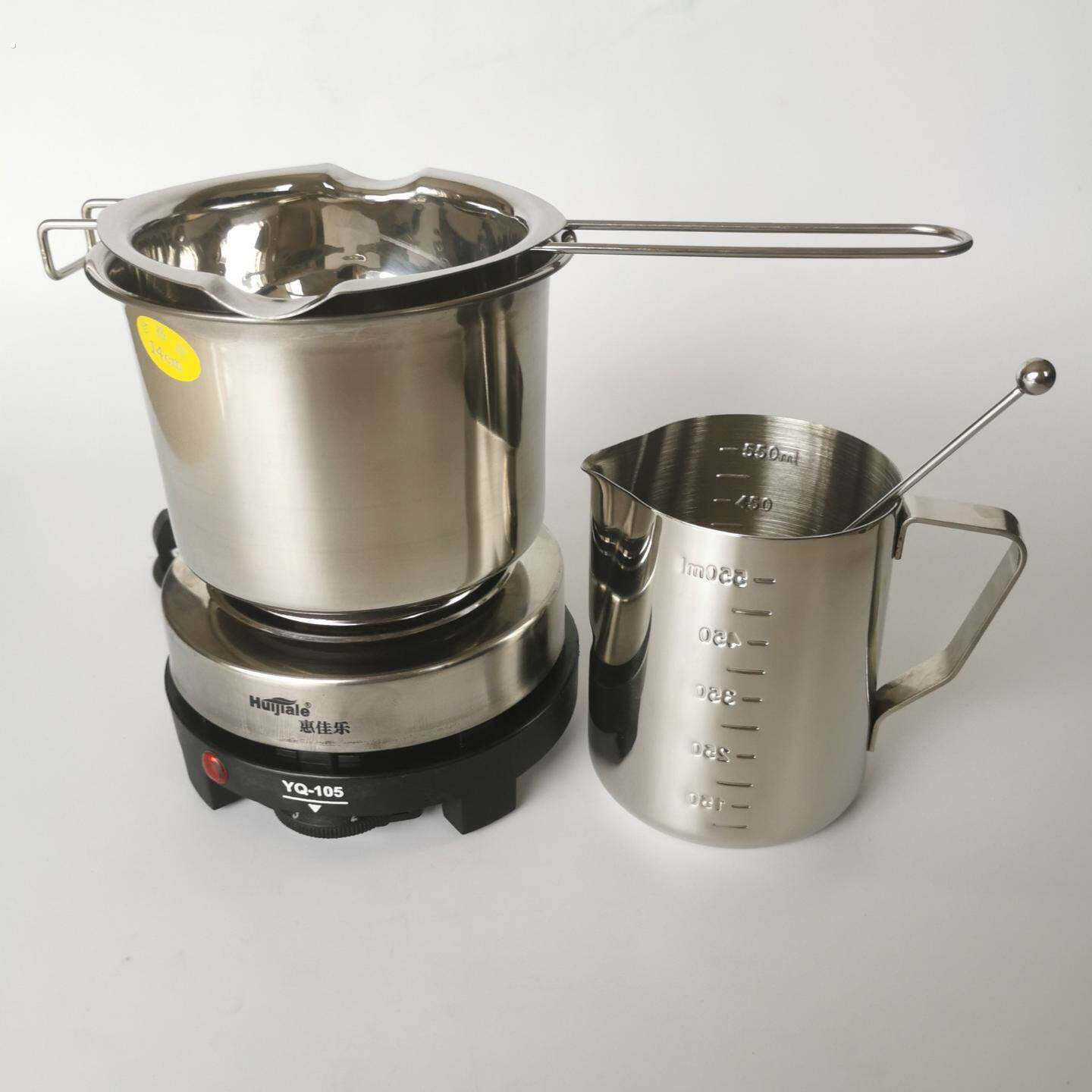蜡块加热锅手工蜡烛制作工具隔水化蜡锅不锈钢搅拌棒量杯煮蜡锅