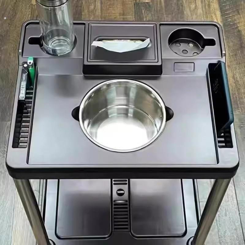 棋牌室麻将机茶几麻将桌旁小茶机茶水架放水杯塑料茶台茶吧机小桌