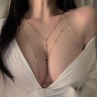 胸链身体链大码加长延长链条胖mm项链配饰品钛钢不掉色性感高级女